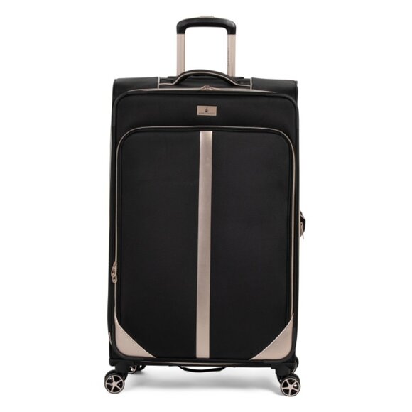 LONDON FOG BLACK/SILVER 29in Hartford Softside Spinner - Picture 1 of 2